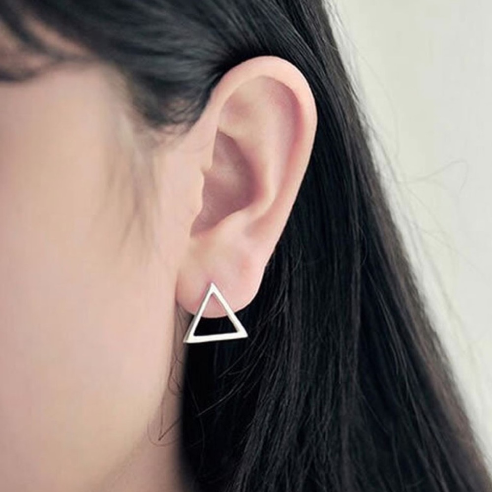 New Geometry Hollow Triangle Stud Earrings